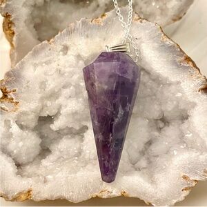 Purple Amethyst Silver Necklace